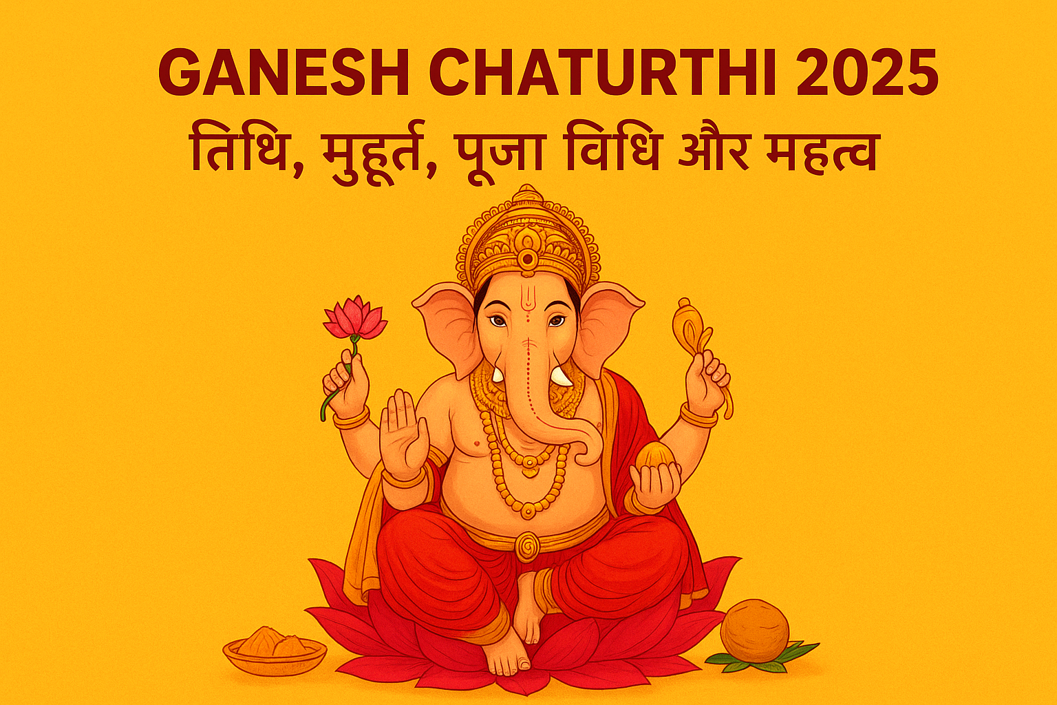 गणेश चतुर्थी 2025 में भगवान गणेश की प्रतिमा और भक्तों की पूजा-अर्चना