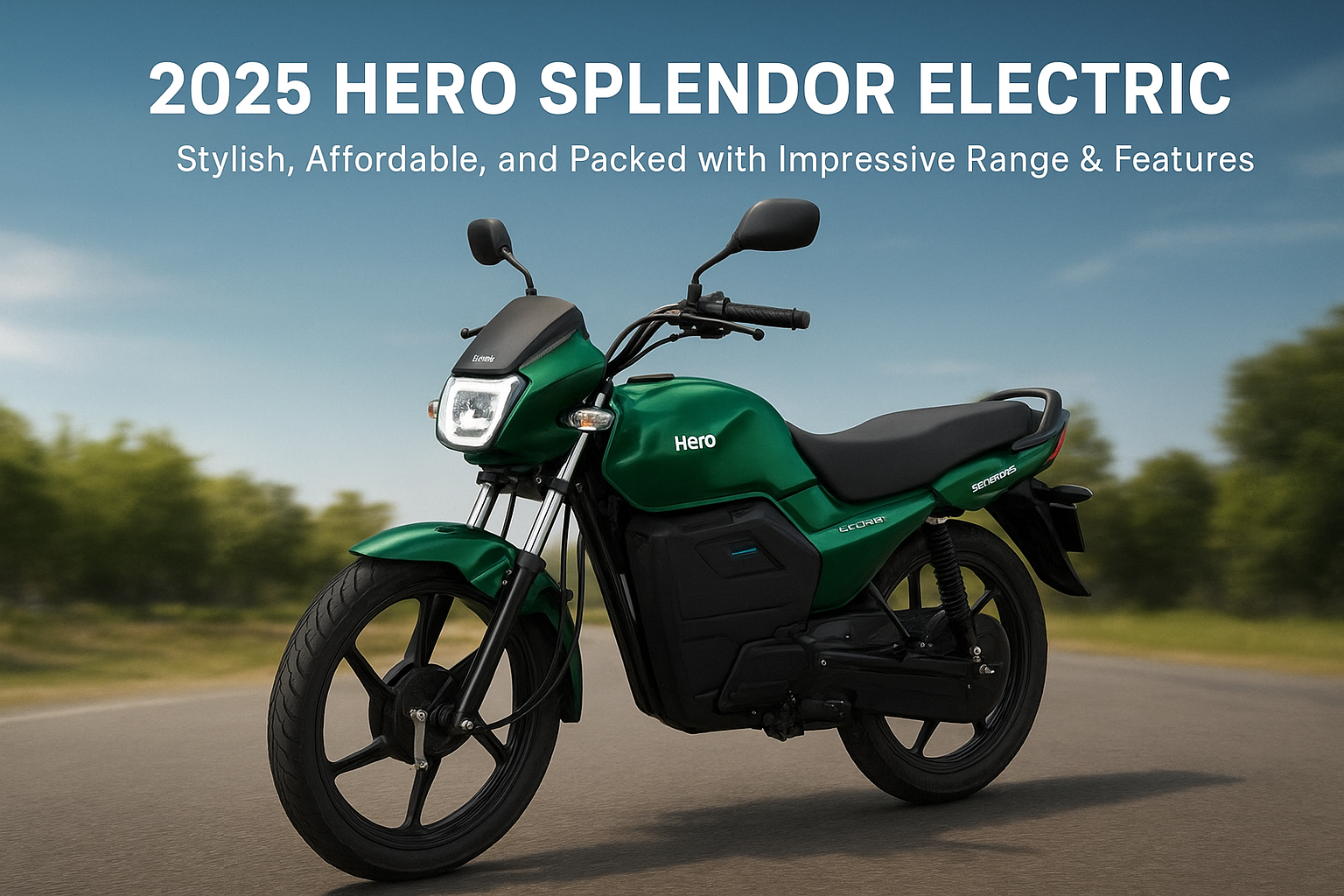 2025 Hero Splendor Electric Bike with stylish design and long range